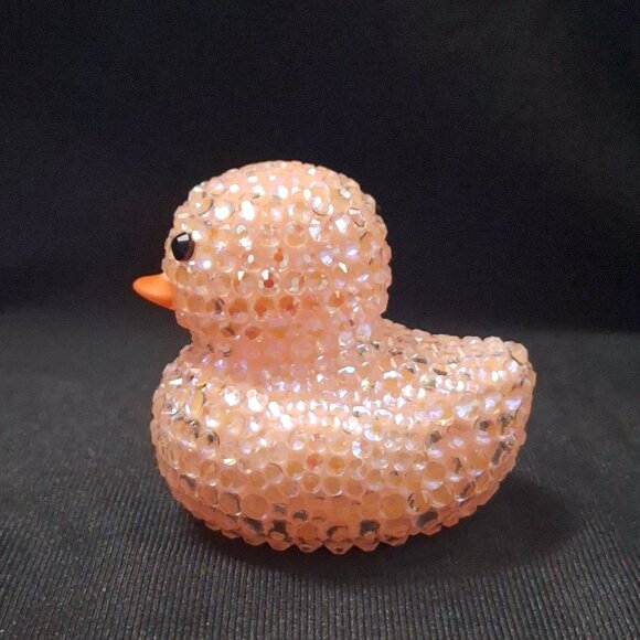 Peach Rubber Ducky, Bling Ducks, Bedazzled, Jeep Duck, Easter, Gift, Spring - Picture 5 of 8